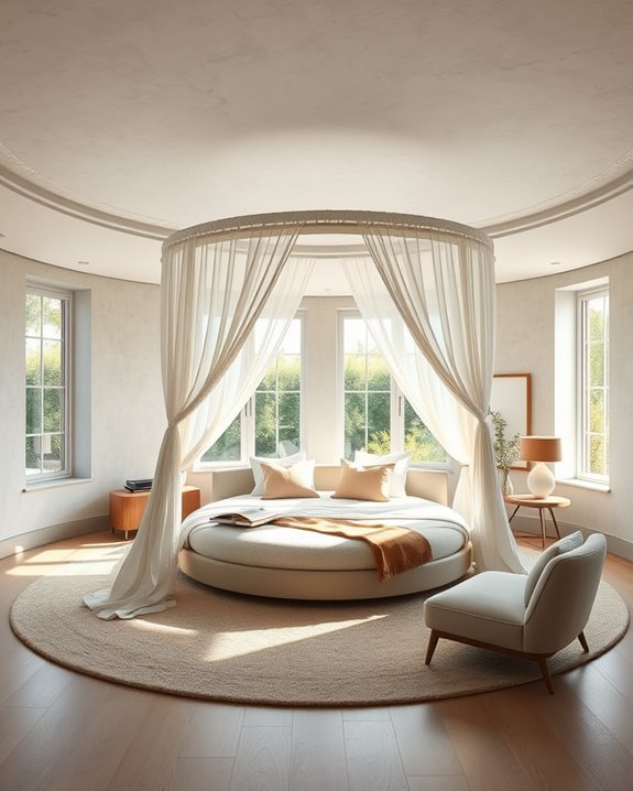 dramatic round canopy bed