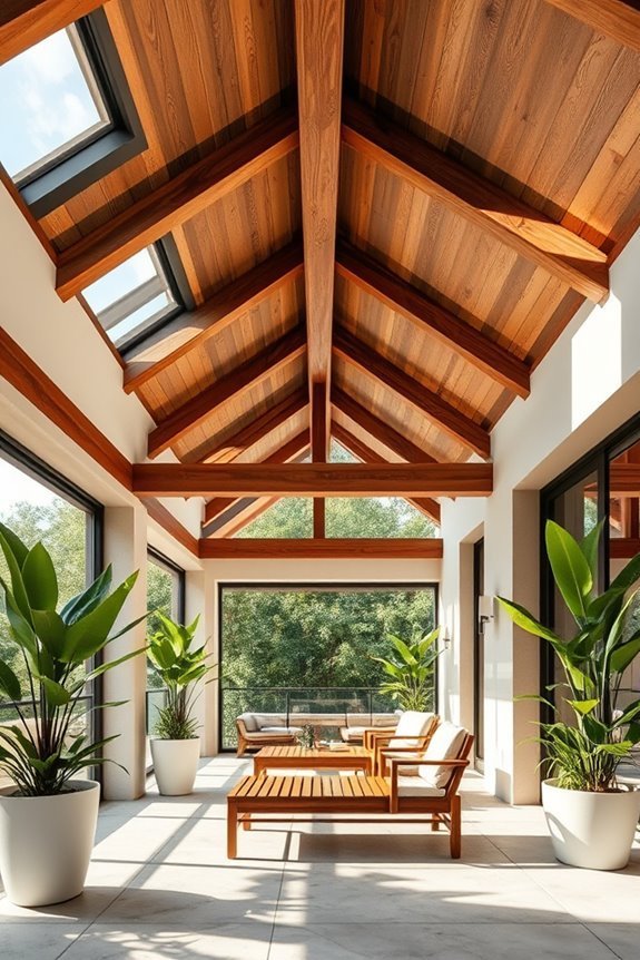 dramatic sloped ceiling design