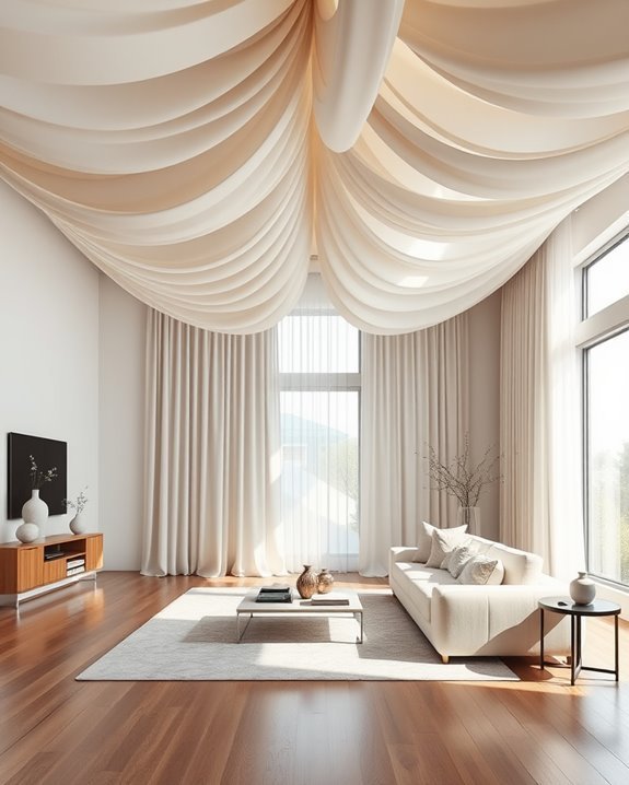 draped fabric ceiling elegance