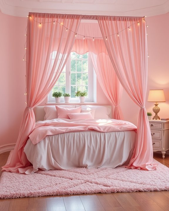 dreamy pink canopy lights