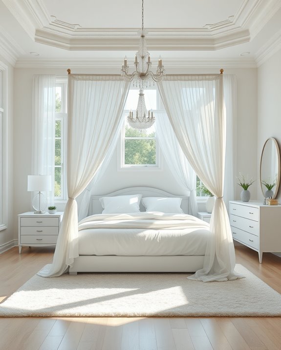 dreamy white canopy bedroom