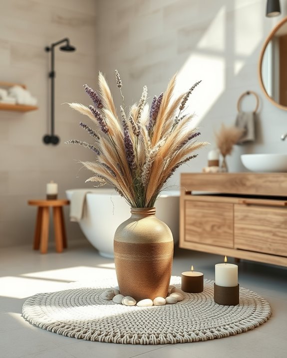 dried flowers enhance bathrooms