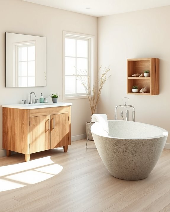 driftwood inspired rustic bathroom furniture