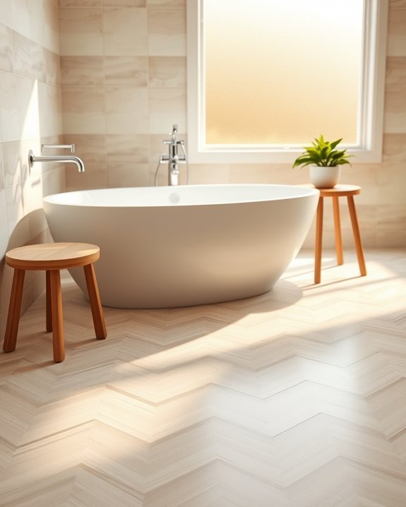 durable low maintenance bathroom flooring