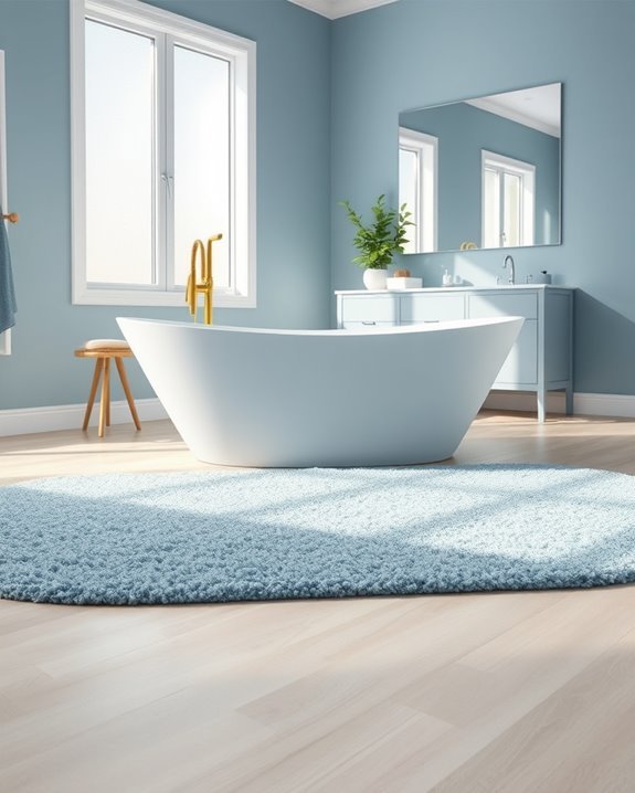 dusty blue bathroom comfort