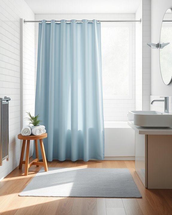 dusty blue bathroom elegance