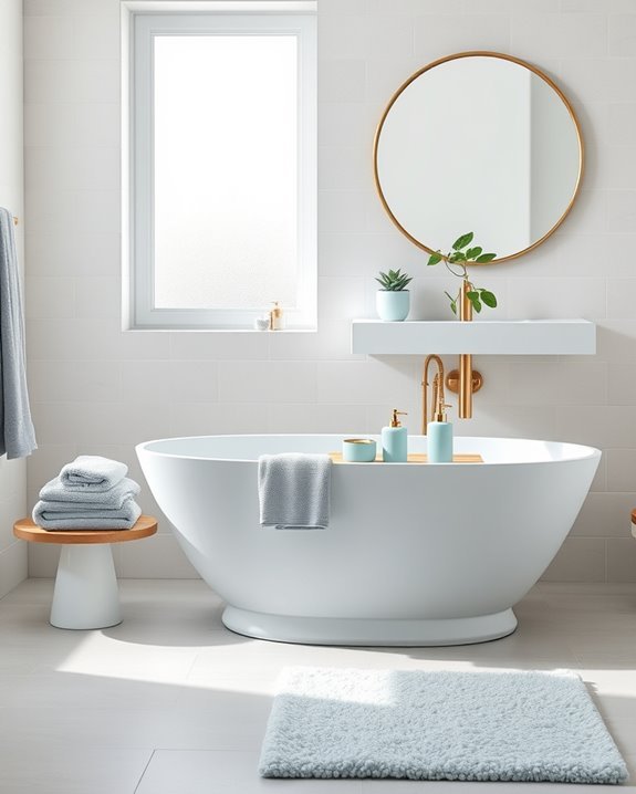 dusty blue bathroom tranquility