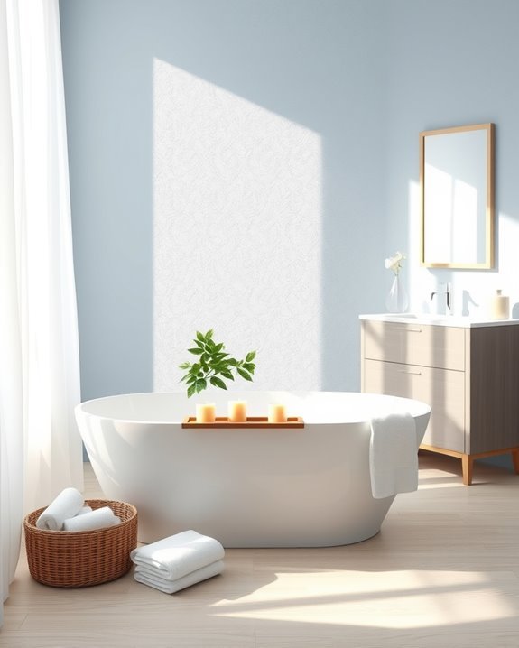 dusty blue bathroom tranquility