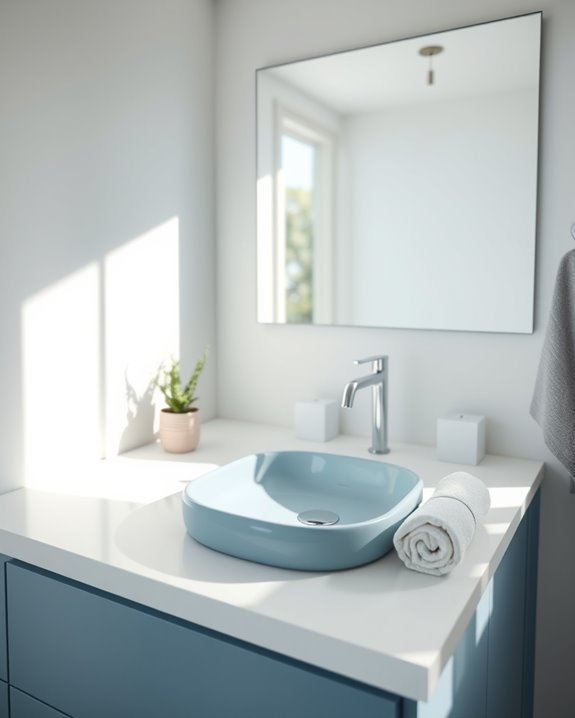dusty blue bathroom tranquility