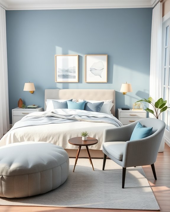 dusty blue bedroom retreat