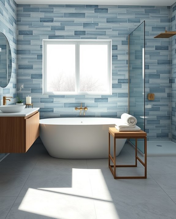 dusty blue tile elegance