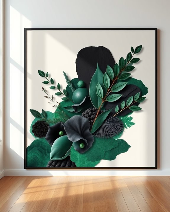 dynamic black and green collage