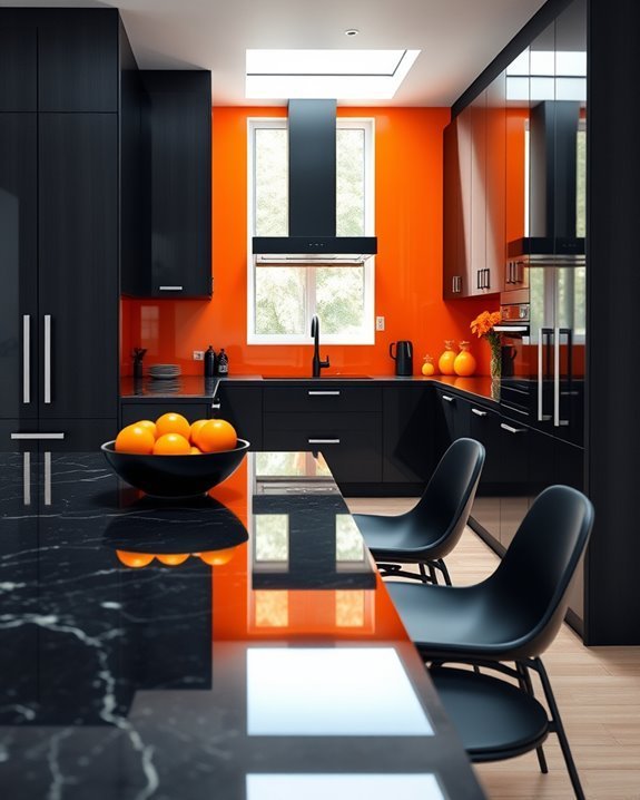 dynamic orange wall art