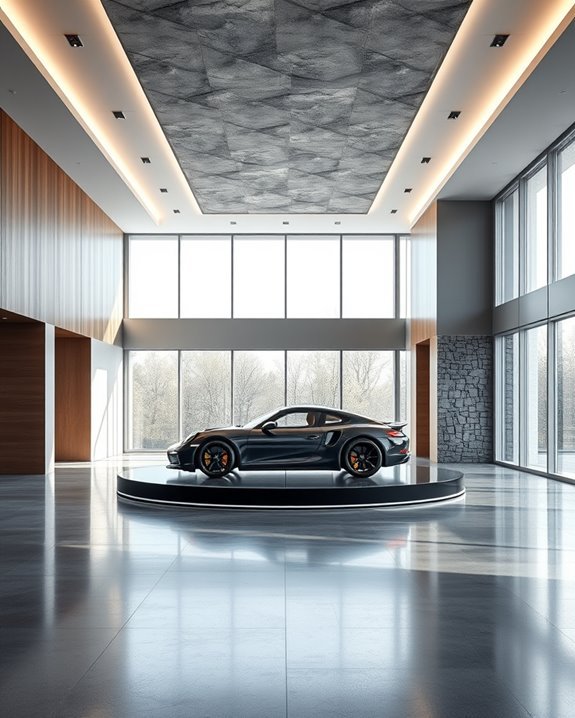 dynamic textural showroom design