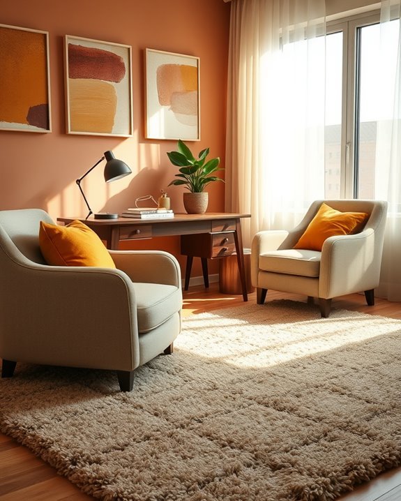 earth toned soft furnishings