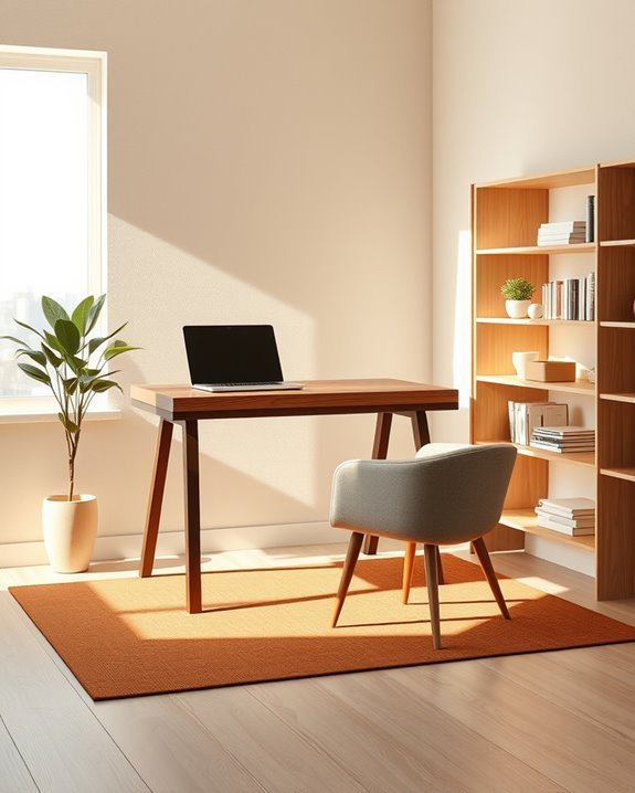 earthy minimalist workspace design