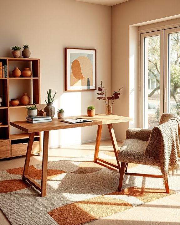 earthy patterns office decor