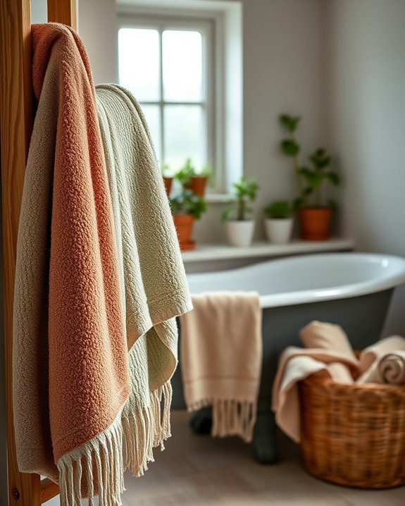 earthy toned cozy towels