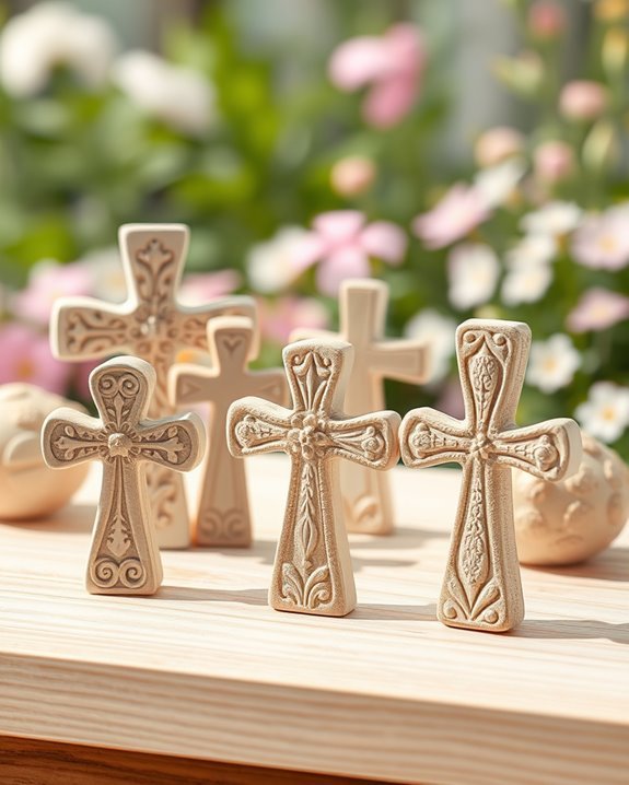 easter decorative clay crosses