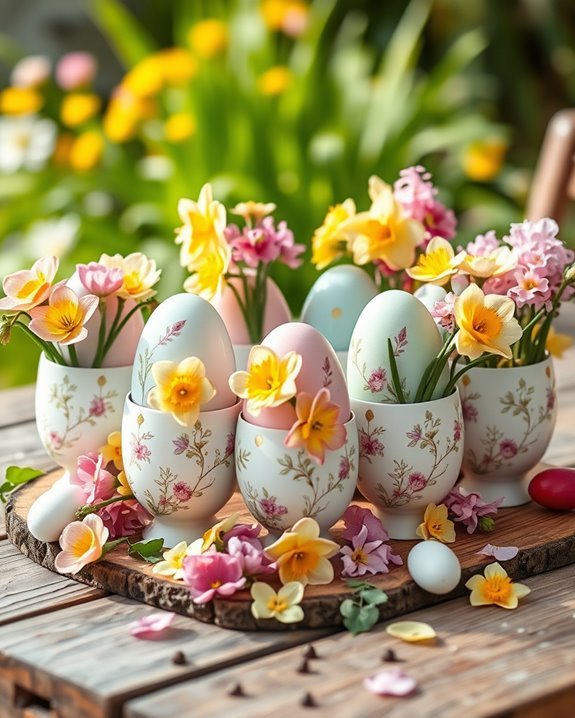 easter egg flower vases