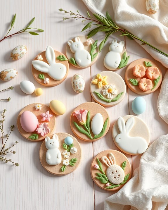 easter themed clay coasters