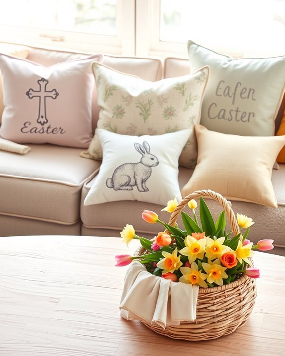easter themed decorative throw pillows