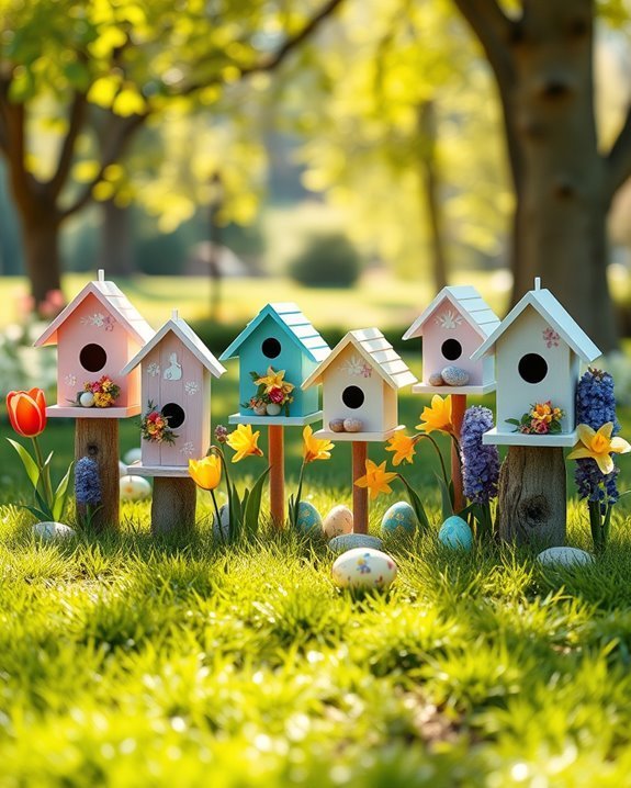 easter themed whimsical birdhouses