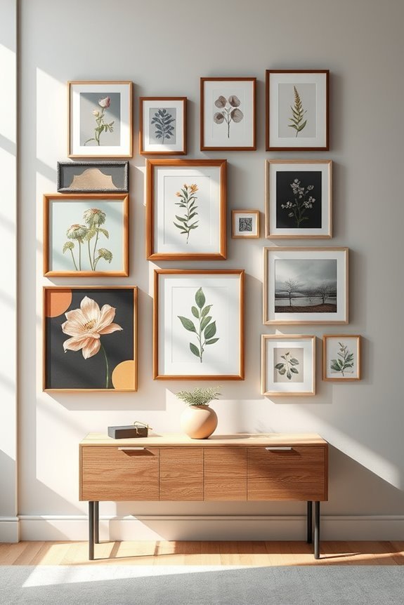 eclectic art display arrangement