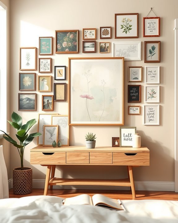 eclectic art gallery display