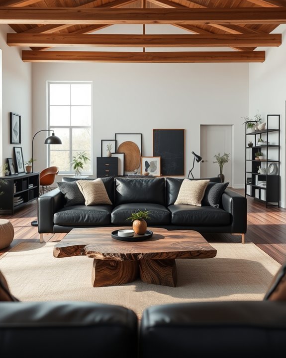 eclectic black and wood