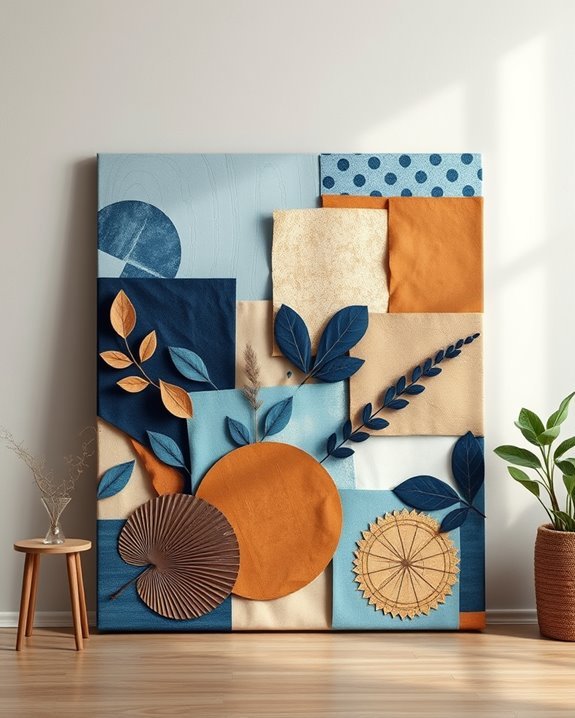 eclectic blue brown collages creativity
