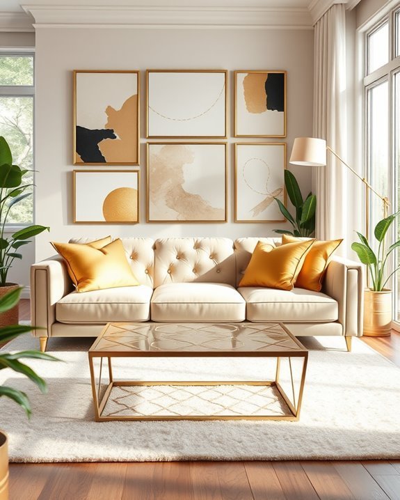 eclectic cream and gold