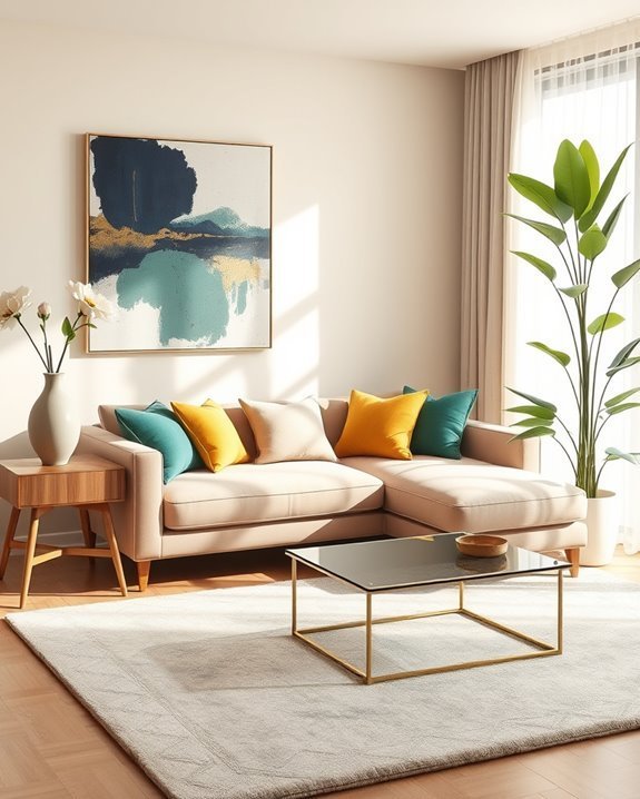 eclectic decor with chaise