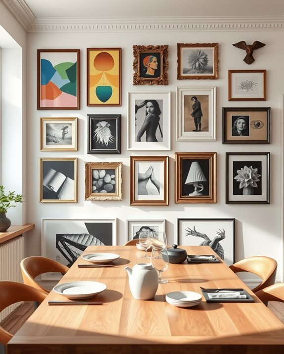 eclectic dining space decor