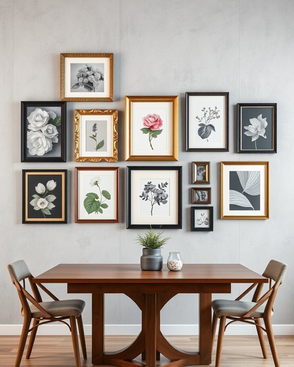 eclectic frame wall display