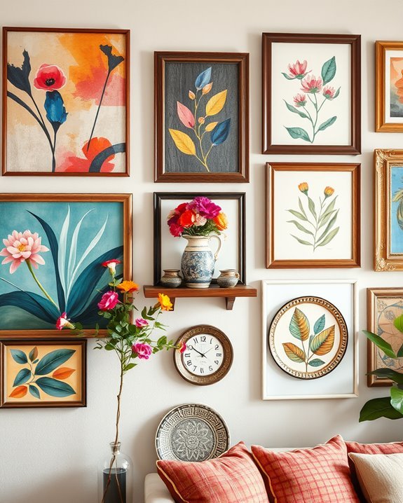 eclectic gallery wall creation