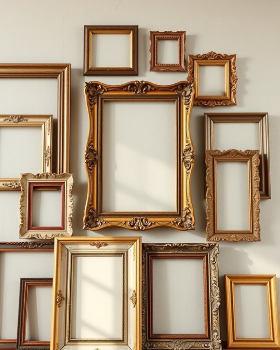 eclectic vintage frame display