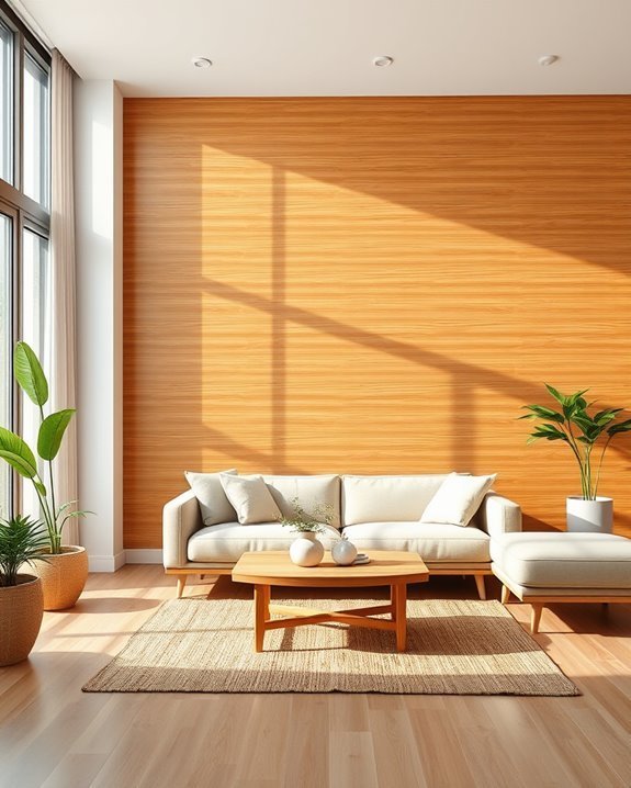 eco friendly bamboo accent wall