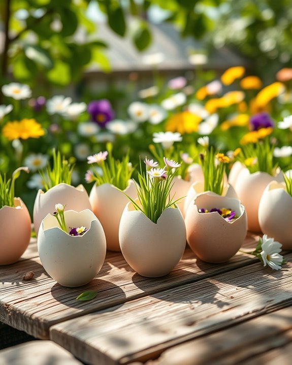 eco friendly eggshell planters