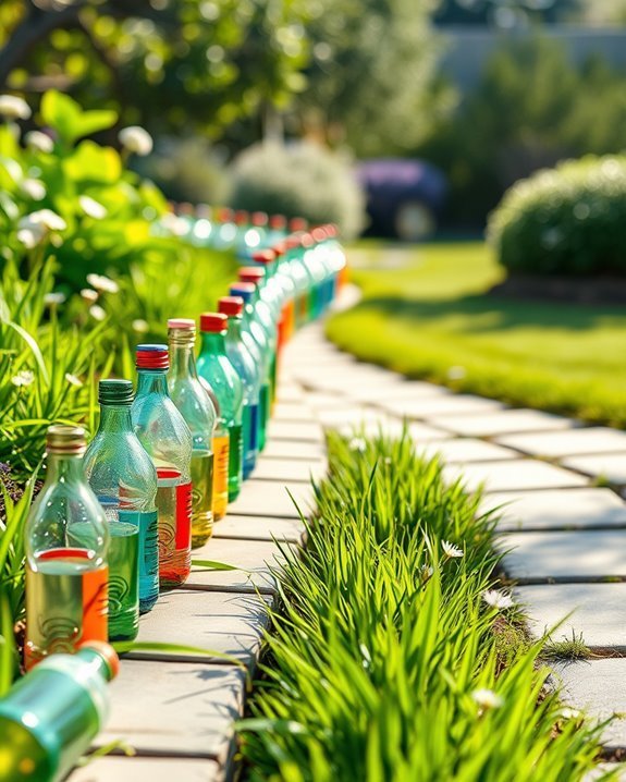 eco friendly garden bottle edging