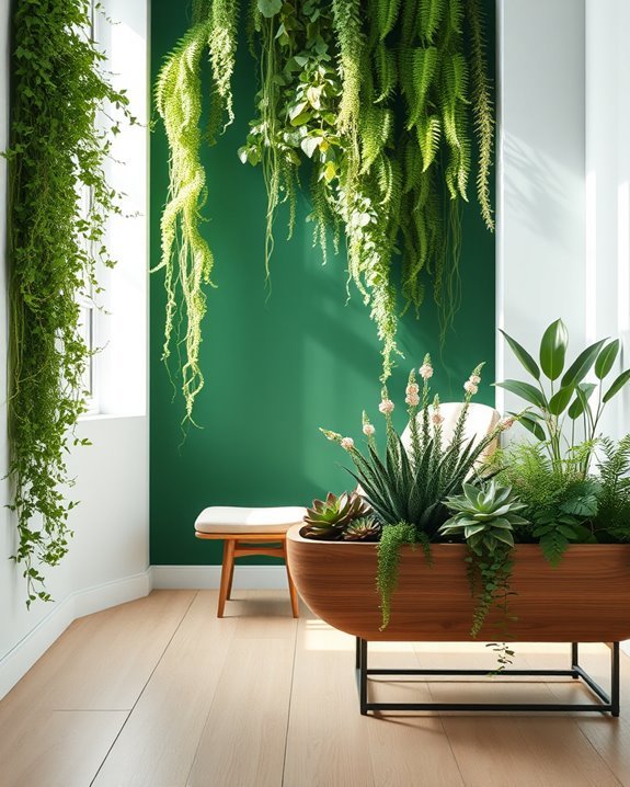 eco friendly green accent walls