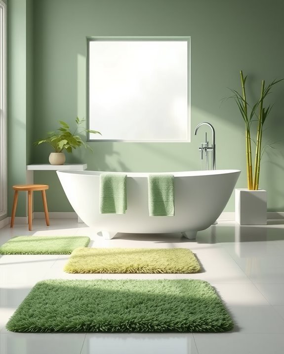 eco friendly green bath mats