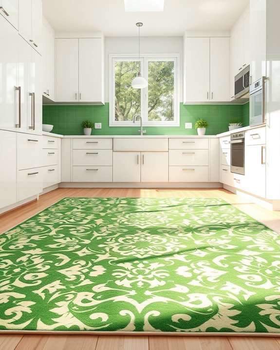 eco friendly green patterned rugs
