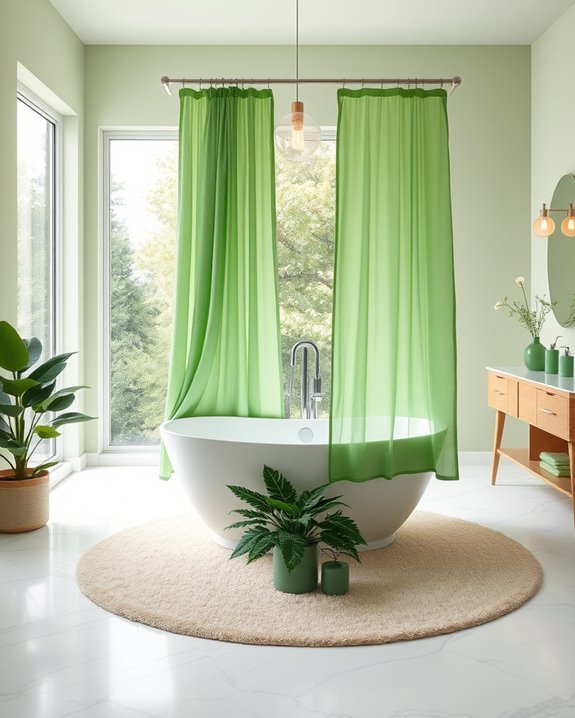 eco friendly green shower curtains
