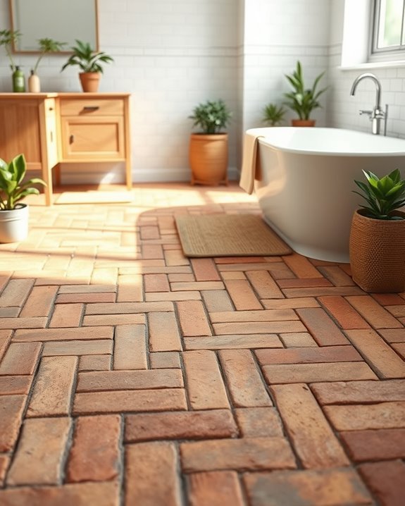 eco friendly rustic bathroom flooring
