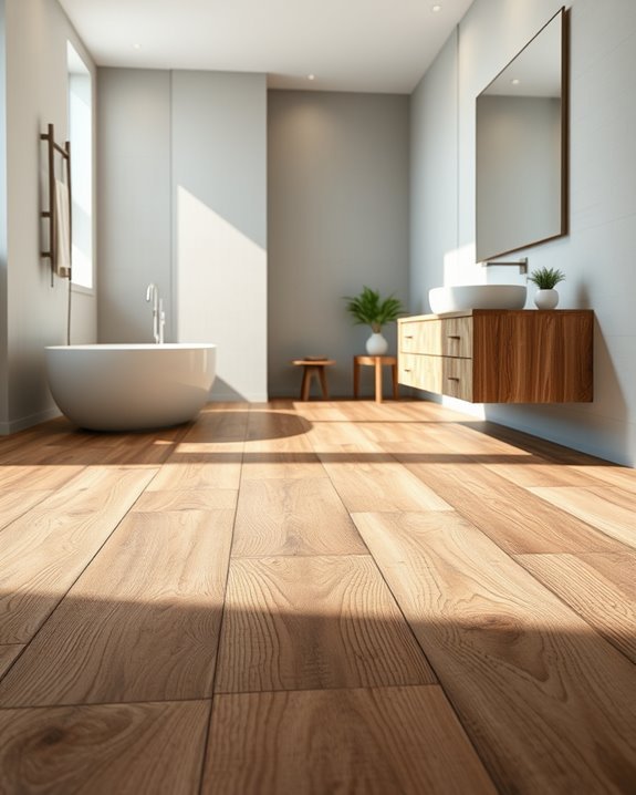 eco friendly rustic bathroom flooring