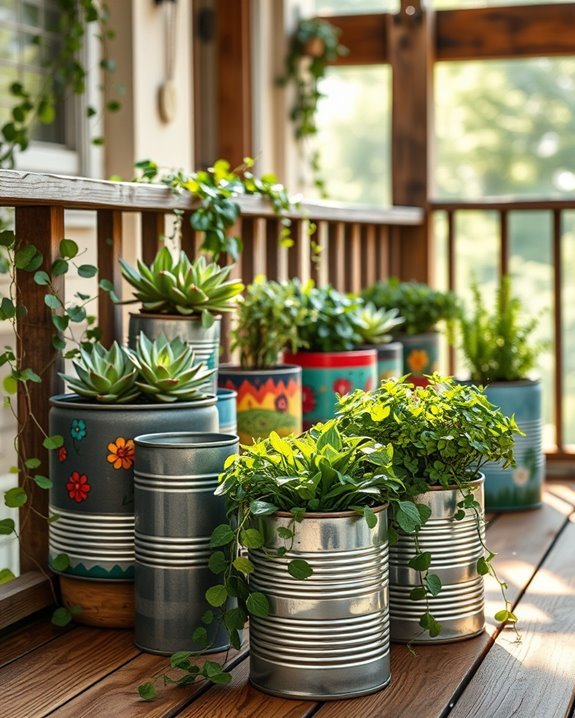 eco friendly tin can planters