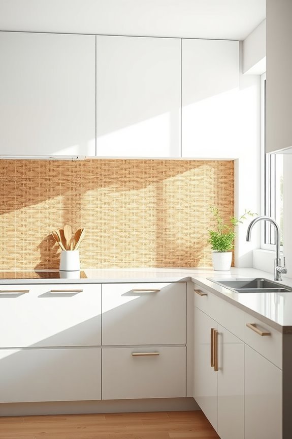 eco friendly woven bamboo backsplash