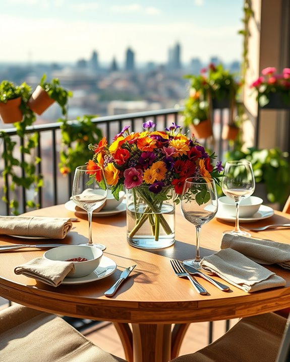 edible flower dining centerpieces