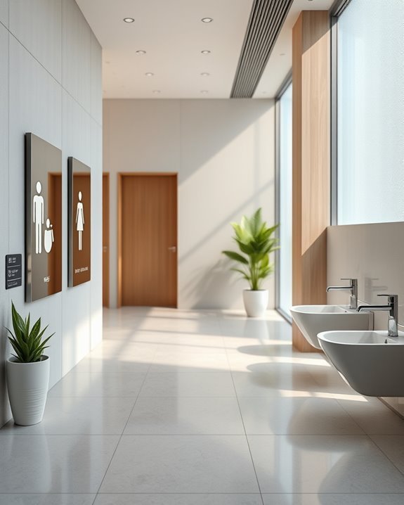 effective bathroom navigation signage